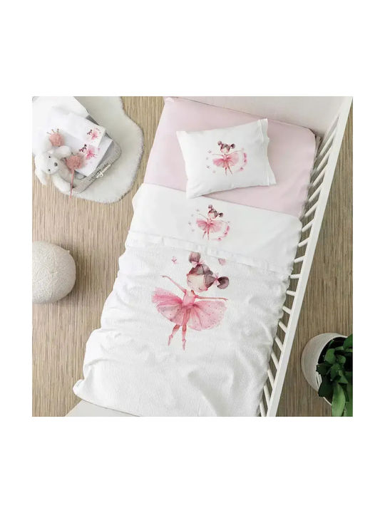 Borea Set Baby Sheets Crib Cotton Balletto White 120x160cm