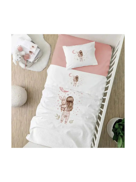 Borea Set Baby Sheets Crib Cotton Goodnight Whi...