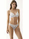 Promise Lace Underwear Set Bra with Brazil Light Blue