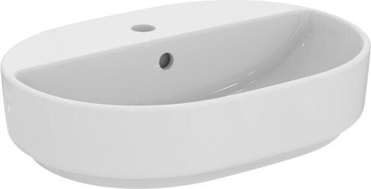 Ideal Standard I.life Επικαθήμενος Νιπτήρας Πορσελάνης με Μπαταρία 55x40cm