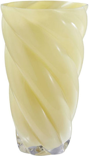 Butlers Διακοσμητικό Βάζο Γυάλινο Swirl Κίτρινο Y29cm