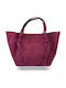 Geantă de Mână din Piele pentru Femei Suede Plum