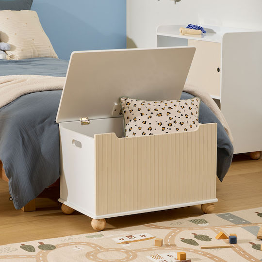 Children's Storage Box Made of Wood A-s Bouli White 60x36x41.5cm