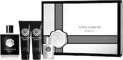 Vince Camuto Set Virtu Eau De Toilette Pentru Bărbați 100 Ml + Virtu Eau De Toilette Pentru Bărbați 15 Ml + Virtu Balsam Hidratant După Ras 90 Ml + Virtu Gel De Duș Pentru Corp 90 Ml