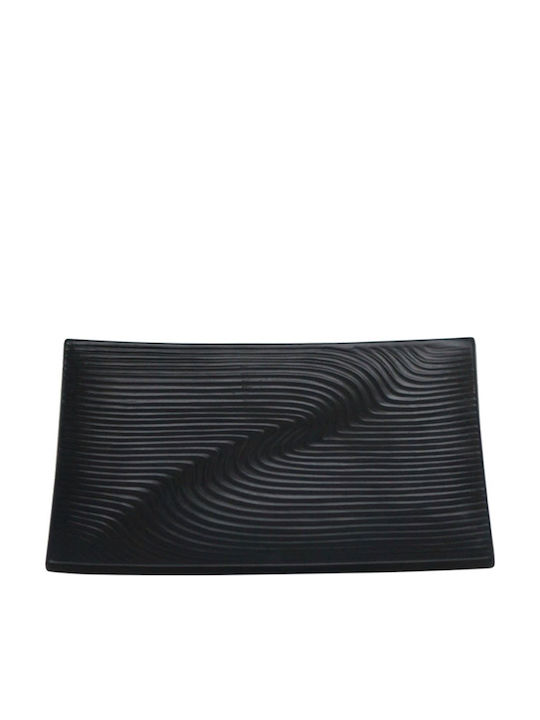 Decorative Platter Rectangular Ceramic Black 33.2x20.3x3.5cm