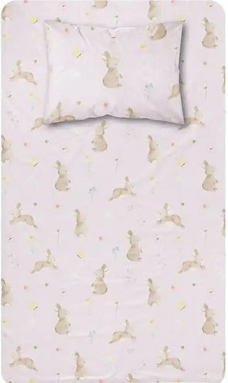 Borea Σετ Σεντόνια Μονά Βαμβακερά Blush Ροζ 160x240cm 2τμχ