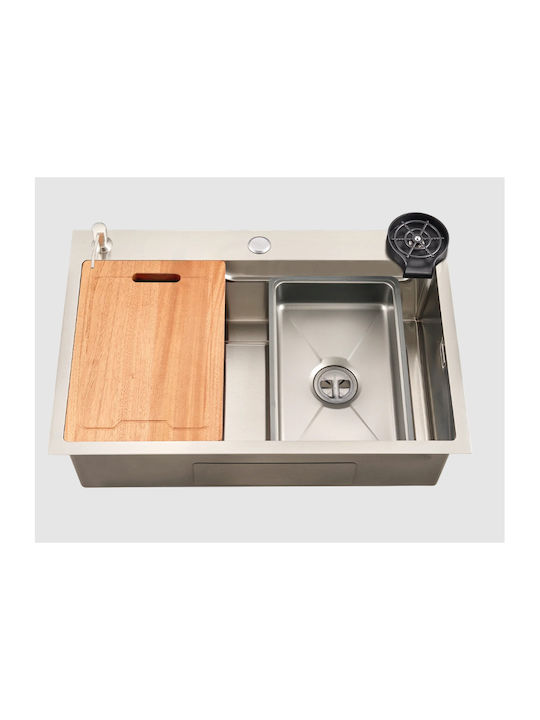 Hydra Drop-In Kitchen Sink Inox Satin Finish M80xP50cm Silver