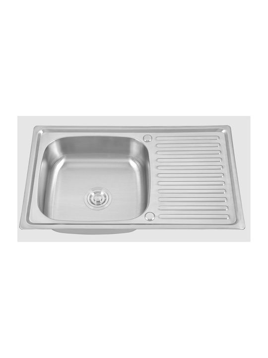 Hydra Drop-In Kitchen Sink Inox M80xW50cm Silver