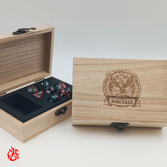 Ξυλινο Κουτι Ζαριων Sorcerer Laser Εκτύπωση Κλασεις Dungeons Dragons