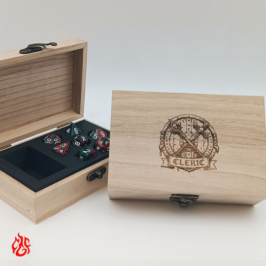 Wooden Dice Box Cleric Laser Print Classes Dungeons Dragons
