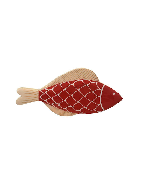 Kaemingk Handmade Wall Decor Red Wooden 25.5x2.5x12cm