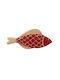 Kaemingk Handmade Wall Decor Red Wooden 25.5x2.5x12cm