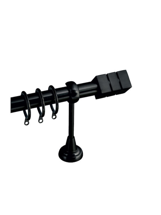 BetterHome Extendable Metallic Curtain Pole Single 140-250cm Black