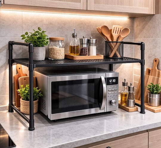 Metallische Basis für Mikrowelle 27x50,5x51cm Schwarz