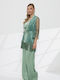 Women's Green Set with Trousers with Sequins