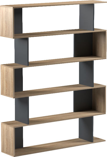 Bookcase Tetri Sonoma-Anthracite 121.8x25.4x158.8cm
