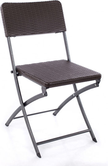 Outdoor Chair Rattan Polyrattan Brown 57x44x80cm