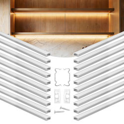 Vevor 20 Τεμάχια Κανάλια Αλουμινίου Led Σχήματος U 6,6 Ft/2m Γαλακτώδες Κάλυμμα Καπάκια Κλιπ Στερέωσης Προφίλ Αλουμινίου Εγκαταστάσεις Λωρίδων Led Εύκολη Εγκατάσταση Κάτω Πάγκο Ντουλαπιού