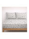 My Home Luxury Grezzena Super-Double Bed Sheet Set with Rubber Hugger 160x200cm Green