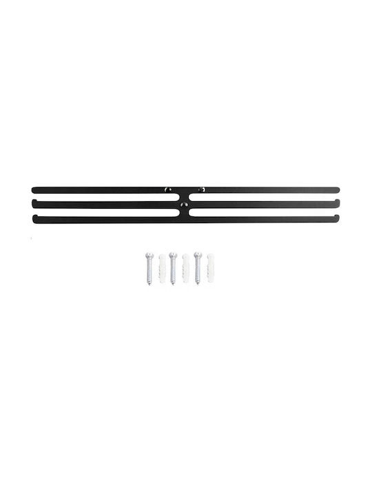 Agățătoare De Perete Metalică Cu 4 Compartimente Neagră 35.5x5cm