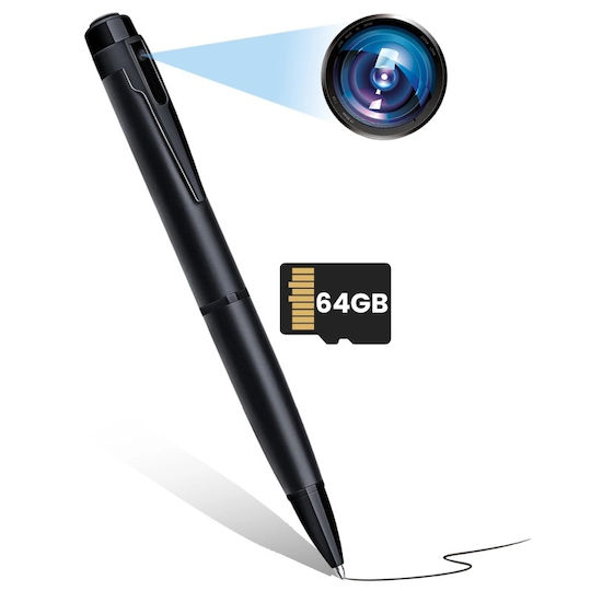 Cameră Ascunsă Stilou Full Hd Iuni W10 64gb Înregistrare Audio-video Fotografie