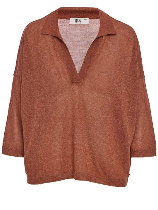 BSB Women's Sweater with 3/4 Sleeve & V Necklin...