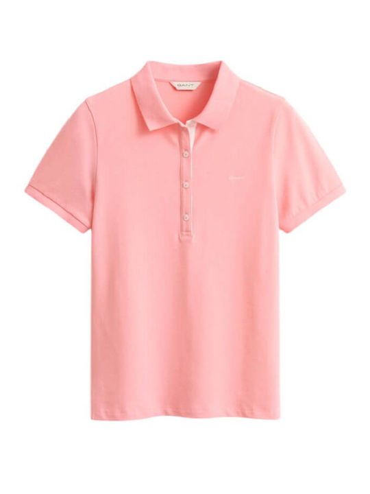 Gant Women's Polo Blouse Short Sleeve Pink