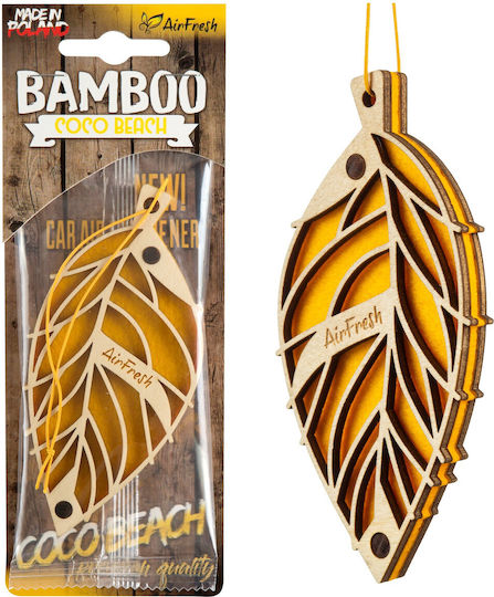 Bamboo Car Air Freshener Coco Beach Car Hanging Coconut Citrus Musk