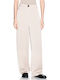 Damen Hochgeschnittenes Stoffhose in Regulärer Passform Beige