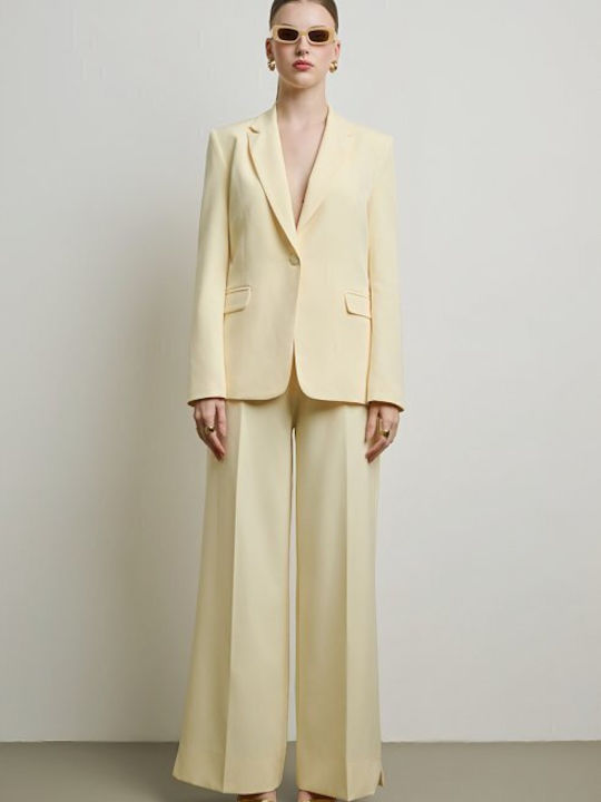 Desiree Women's Fabric Trousers Yellow
