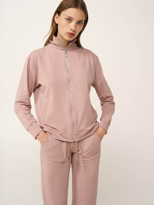 Vamp Vamp Damen Schlafanzug & Pyjamas Winter Baumwollene Strickjacke Pink Shadow
