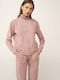 Vamp Vamp Damen Schlafanzug & Pyjamas Winter Baumwollene Strickjacke Pink Shadow