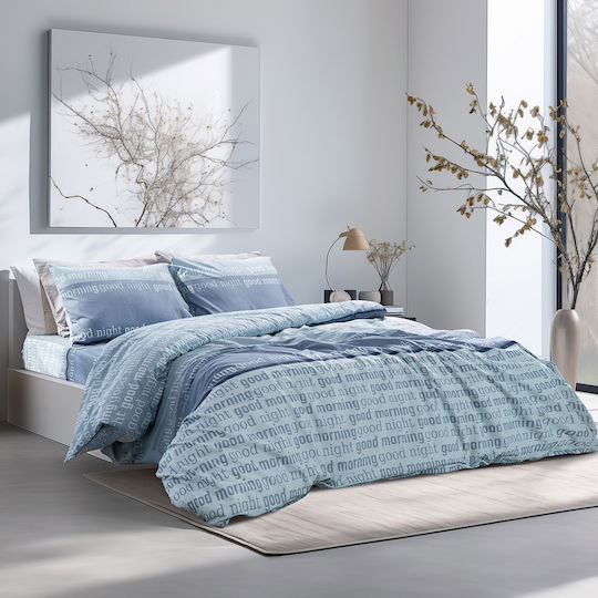Beauty Home 12366 Super-Double Set 4 Pieces 170x200+32cm with Rubber Hugger Turquoise