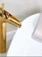 Landsh Mischung Waschbeckenarmatur Wasserfall Groß Gold