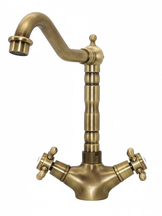 Landsh Retro Tall Copper Mixing Sink Faucet