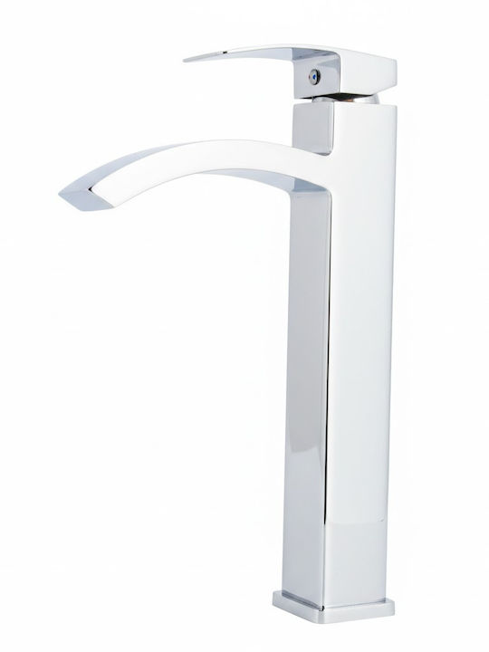 Landsh Αναμεικτική Μπαταρία Νιπτήρα Ψηλή Inox Ασημί