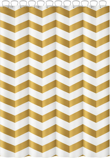 Landsh Shower Curtain 180x200cm Gold-White