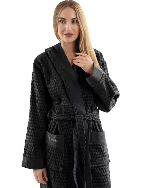 Guy Laroche Tokyo Bademantel mit Kapuze Schwarz