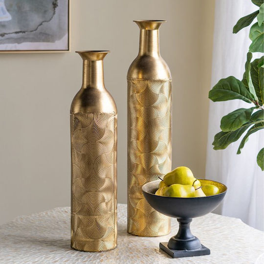 Artekko Decorative Vase Metallic Nyx Gold Diameter 14xHeight 59cm