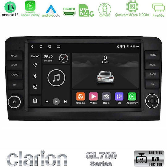 Clarion Car Audio System for Mercedes-Benz ML / GL Class 2006-2011 (Bluetooth/USB/WiFi/GPS/Apple CarPlay/Android Auto) with 9" Touch Screen