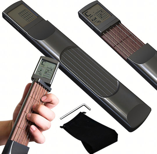 Antrenor Digital de Acorduri Chitară Zola Ecran Rotativ Funcție Metronom Corzi de Oțel 6 Taste Alimentare cu Baterie 310 × 50 × 35 Mm