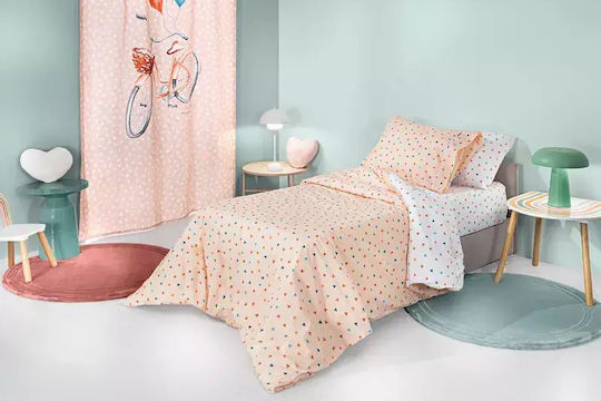 Guy Laroche Σετ Μονά με Λάστιχο Amore Amore Pink 100x200cm