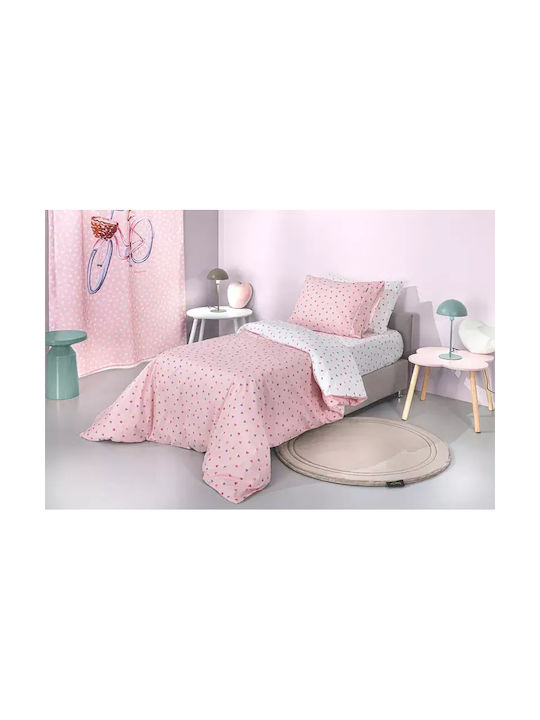 Guy Laroche Amore Amore Rosa Baumwoll-Kinderbettlaken Set Mit Gummizug 100x200cm 3 Stück