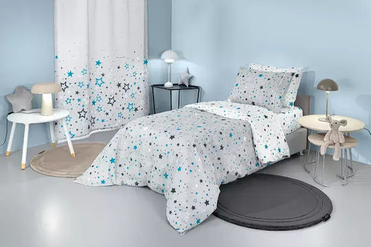 Guy Laroche Set Cearceafuri Single cu Elastic din Bumbac Silver 100x200cm 3 bucăți