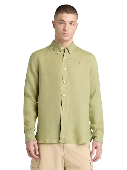 Timberland Long Sleeve Linen Shirt in Narrow Fi...