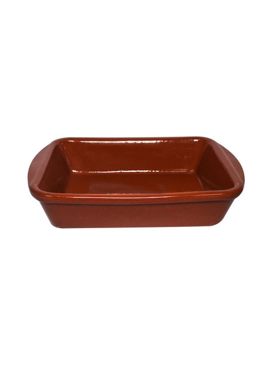 Cok Spain Vas Rectangular Rezistent La Căldură Din Ceramică Cu Capac 18x14cm