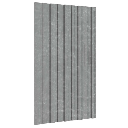 vidaXL Material De Construcție Pentru Garduri De Grădină Din Oțel 80x45x45cm 12 Bucăți Argintii