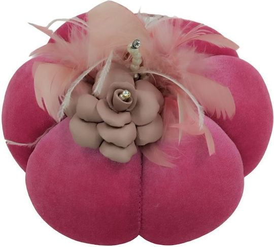 Fabric Fuchsia Decorative Pumpkin 16.5cm Handmade Creations