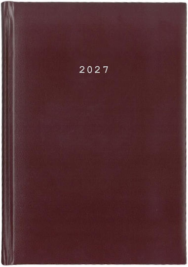 536548 Next Tagebuch 2027 Basic Täglich Datum Burgundisch 14x21cm Druckmöglichkeit
