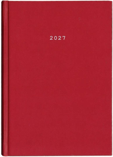 536603 Next Tagebücher 2027 Classic Täglich Datum Rotes 14x21cm Möglichkeit zum Drucken
